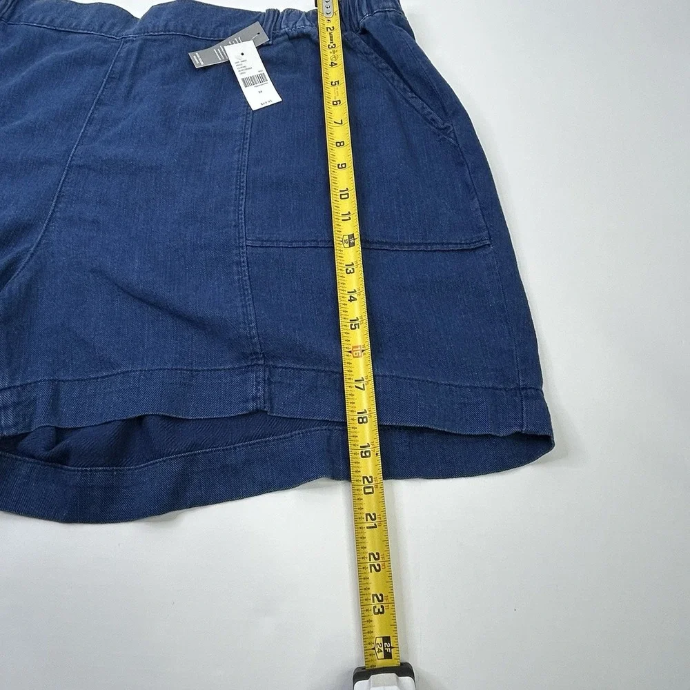 Lane‎ Bryant Pull On Shorts Women's 24 Blue Mid-rise Pockets Lightweight NWT